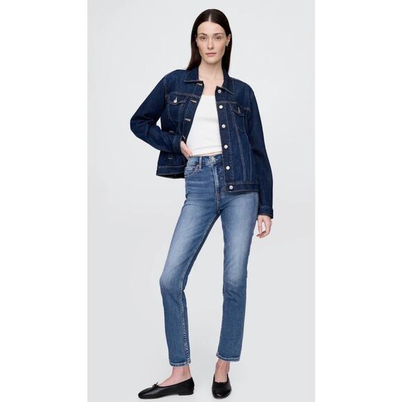 GAP High Rise Vintage Slim Medium Indigo Cotton Womens Denim Blue Jeans Sz 6 - Picture 16 of 16